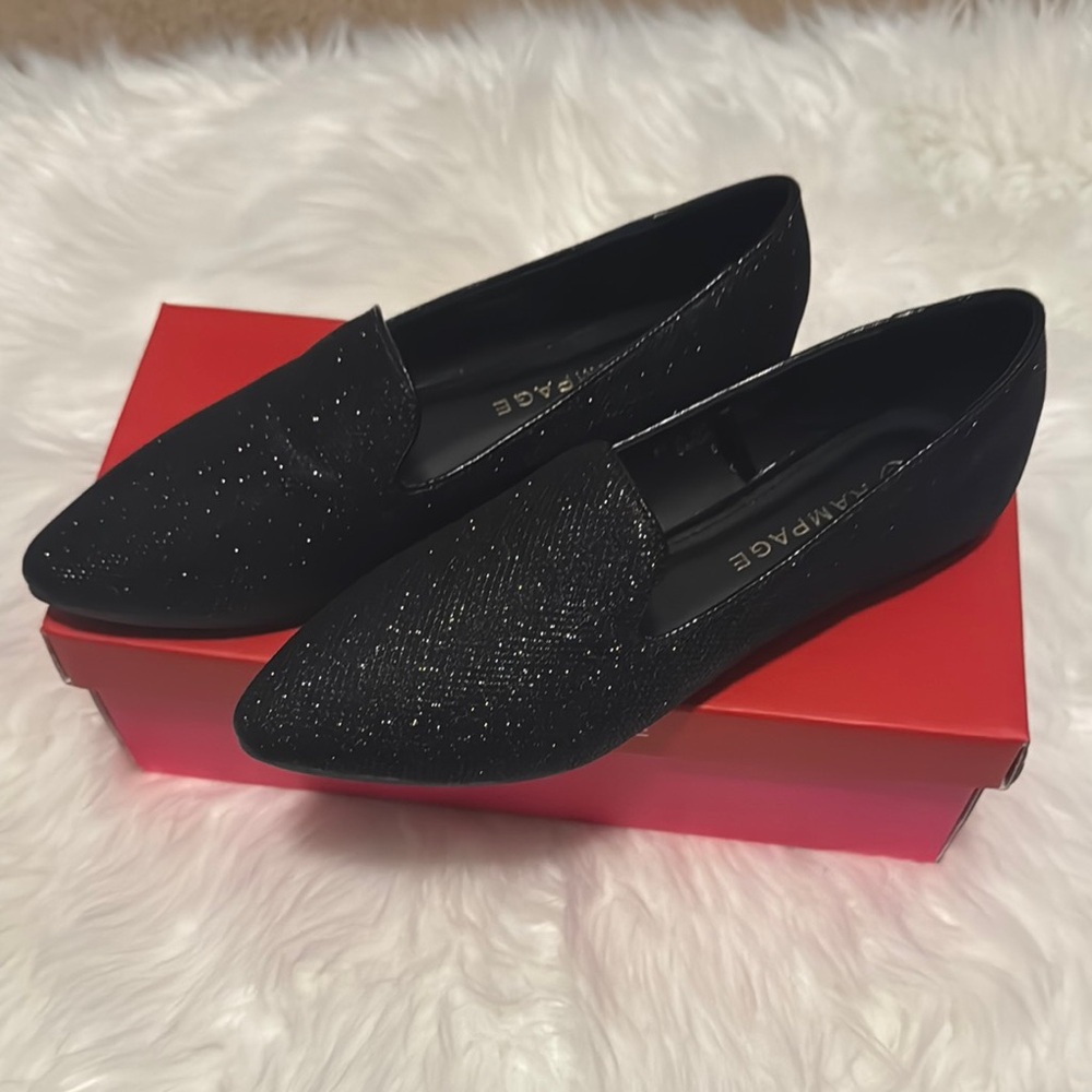 Rampage Black Glitter Loafers - Picture 5 of 9